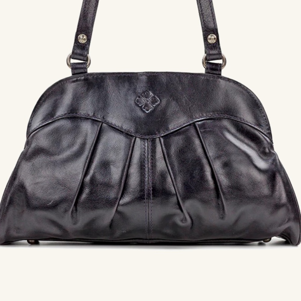 PATRICIA NASH Black Macellara Satchel LEATHER purse bag pocket book like New